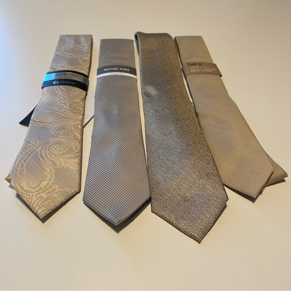 Michael Kors, Perry Ellis, Alfani and Bar III Tie Set - Gold and Gray